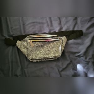 Silver Holographic Rainbow Metallic Triple Pocket Fanny Pack Rave Bag Festival
